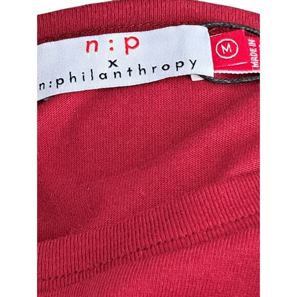n:Philanthropy Francis Tee Red Dress Cut-Out Neckline Size Medium NWT - Picture 6 of 7